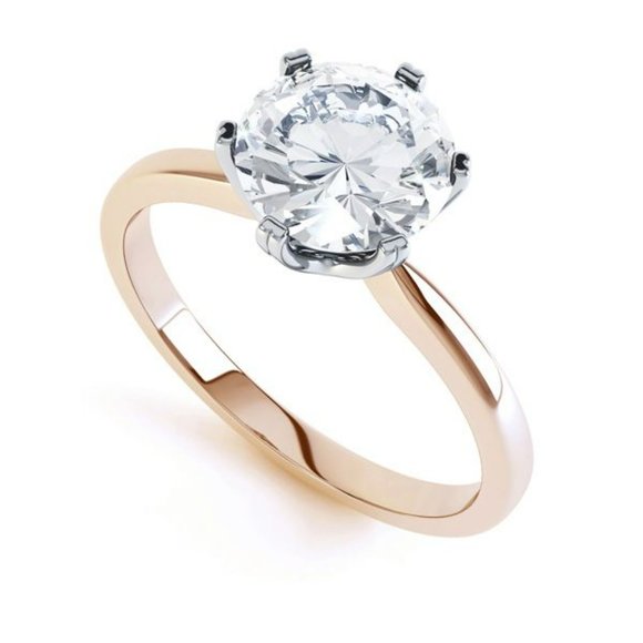 IGI 2.0 CT Six Claw Round Solitaire Diamond Engagement Ring In 14k Gold,H-VS1,EX - Picture 8 of 12